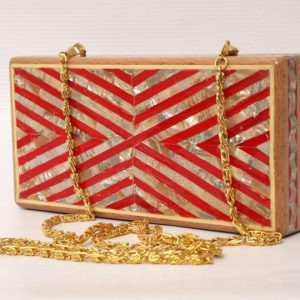 Mother-of-Pearl Wood Clutch